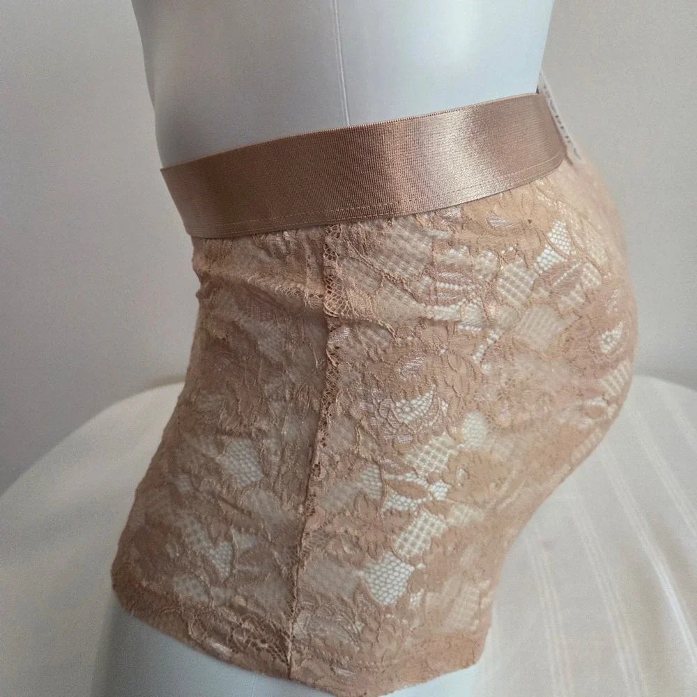 Cosabella‎ Never Say Never Mens Lace Boxer Brief Nude Rose Tan Floral Underwear